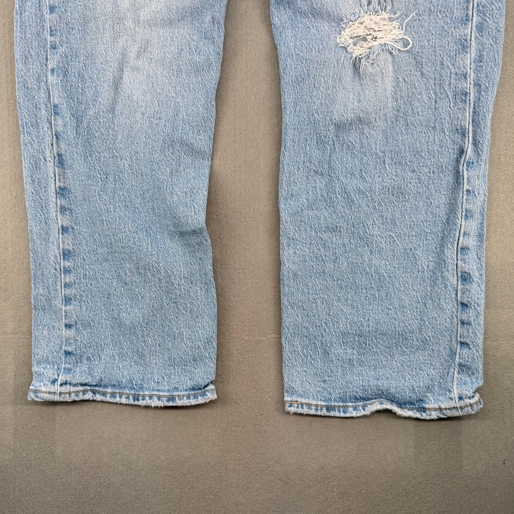 Levis Ribcage Straight Ankle Jeans 28 Cotton Distressed Light Wash Stretchy - Picture 4 of 16